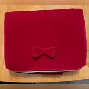 Estee Lauder Red Clutch with Gold Accents